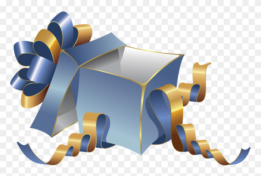 4030x2629 Transparent Blue Large Gift Box Png Gallery - Open Box PNG