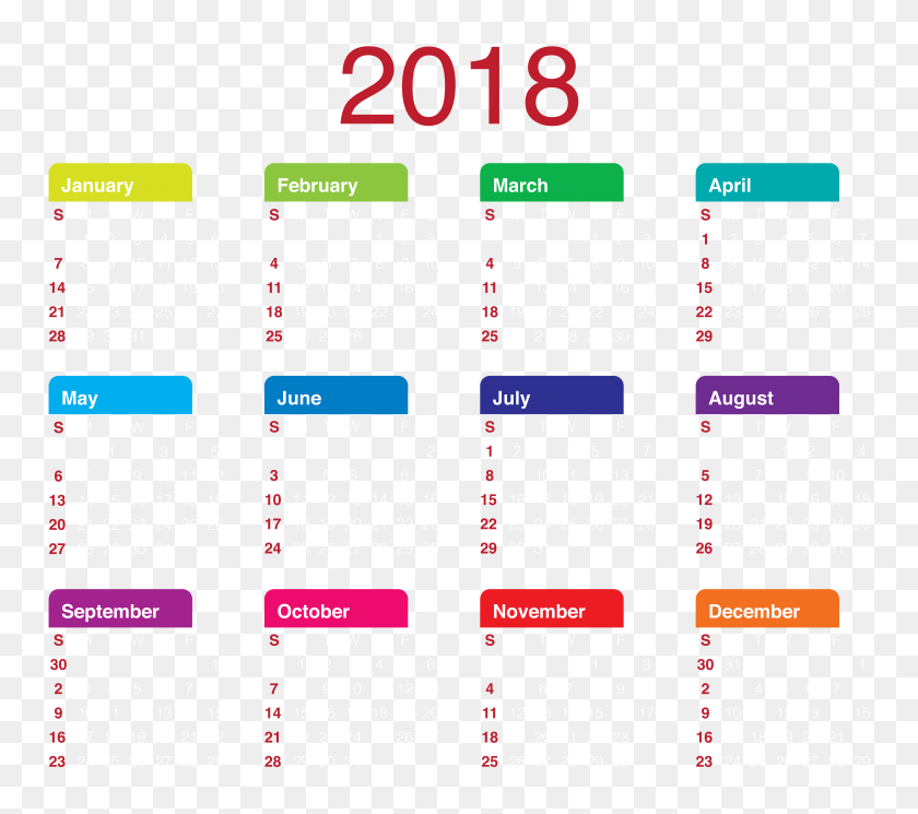 8000x7035 Png Календарь 2018 Календарь Png Изображения Клипарт