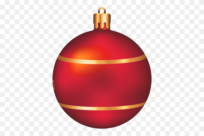 408x500 Transparent Christmas Ball Red And Gold Christmas Png Cards - Red Ball PNG