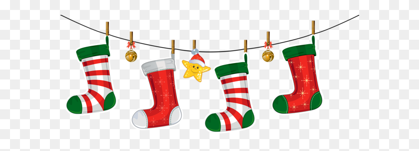 600x244 Transparent Christmas Stockings Decoration Png Clipart Gallery - Stocking PNG