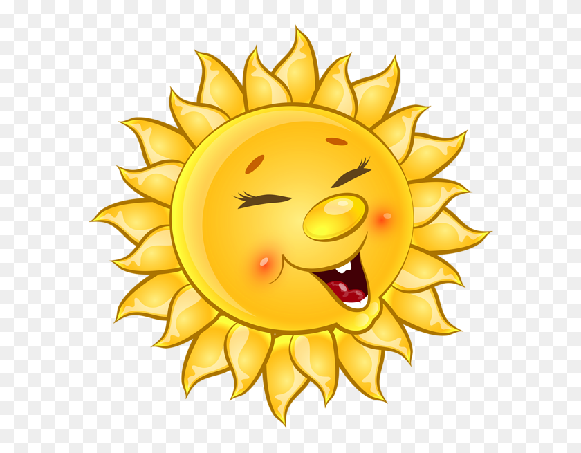 600x595 Transparent Cute Sun Cartoon Png Clipart Gallery - Sun And Moon PNG