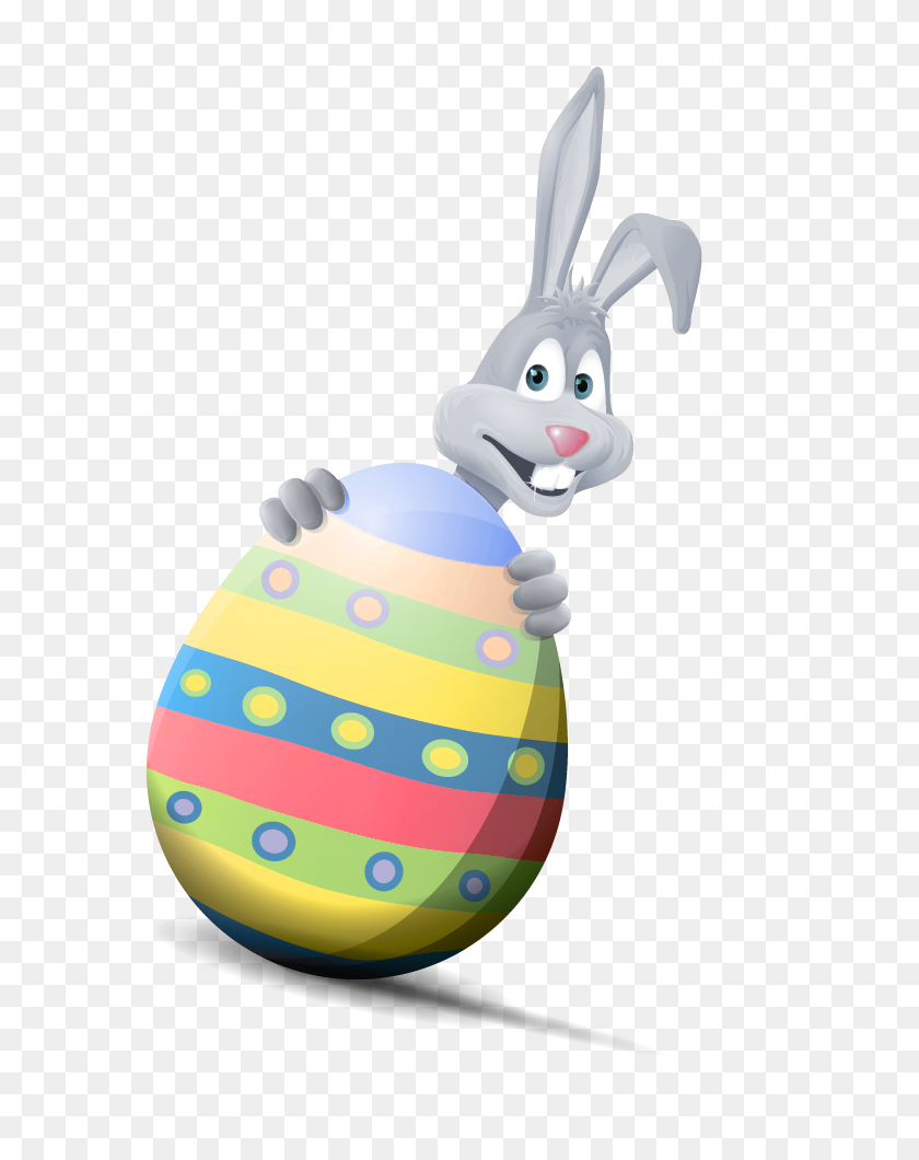 765x1000 Transparent Easter Bunny With Egg Png Clipart Gallery - Easter Bunny PNG