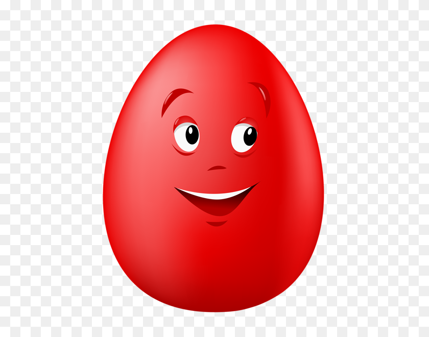 458x600 Transparent Easter Red Smiling Egg Png Clipart Picture Ostereier - Faces PNG