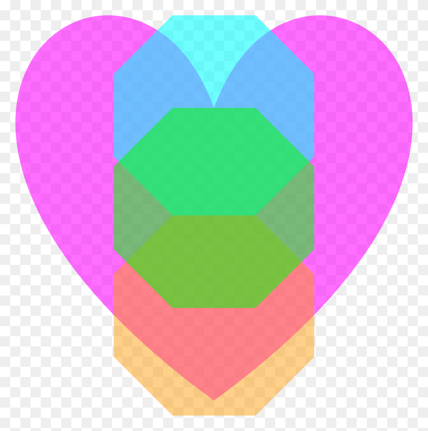 1908x1925 Transparent Magenta Loveheart Octagon Cyan Green Orange Icons Png - Octagon PNG