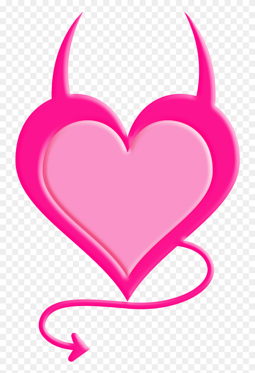 971x1456 Transparent Pink Devil Heart Png - Valentine Heart PNG
