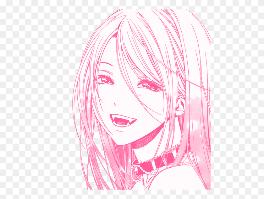 500x574 Transparent Pink Manga Tumblr - Anime Face PNG