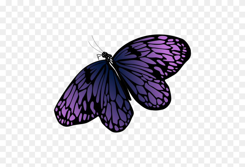 512x512 Transparent Png Clipart Butterfly Design Pictures - Purple Butterfly PNG