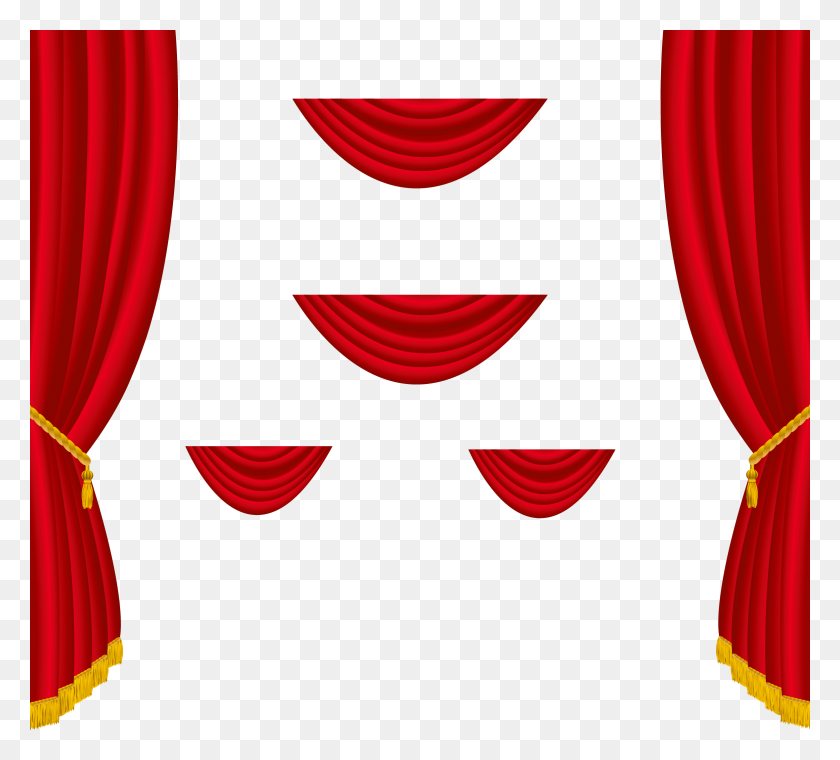 2356x2116 Transparent Red Curtains Decoration Png Gallery - Red Curtain PNG