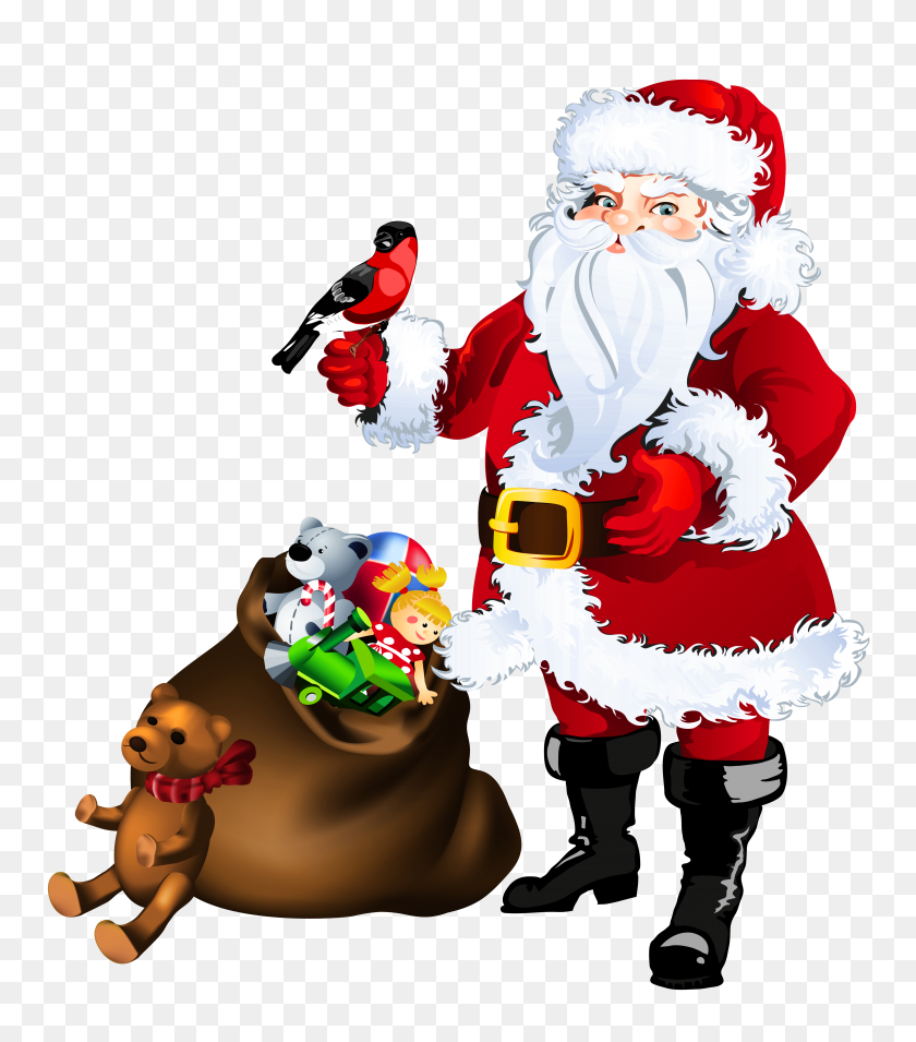 4496x5164 Santa Claus Transparente Con Juguetes - Juguetes Png