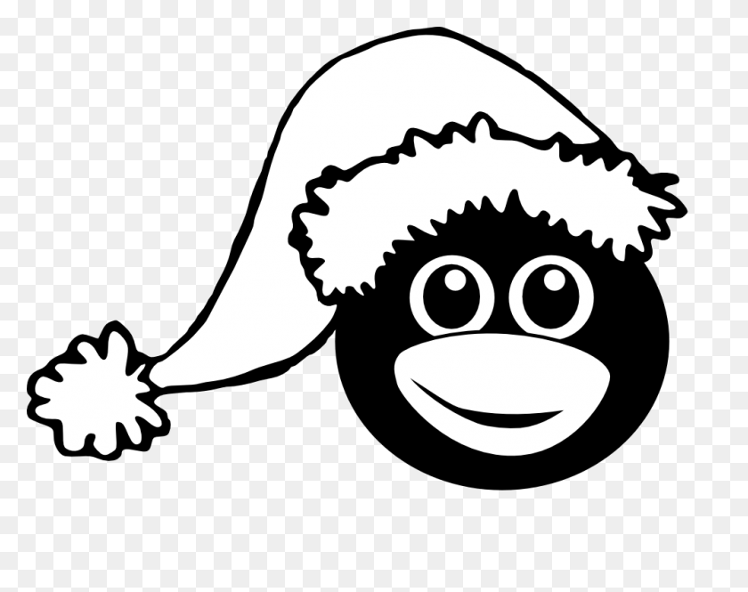 999x775 Transparent Santa Hat Clipart Black And White - Santa Hat Clipart