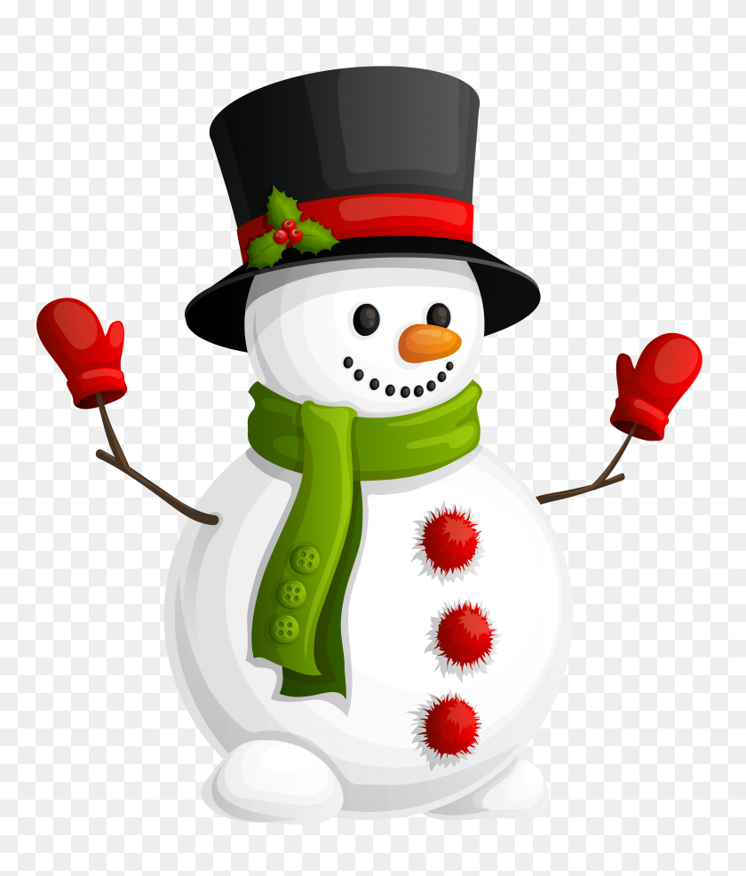 4119x4892 Transparent Snowman With Green Scarf Gallery - Winter Scarf Clipart