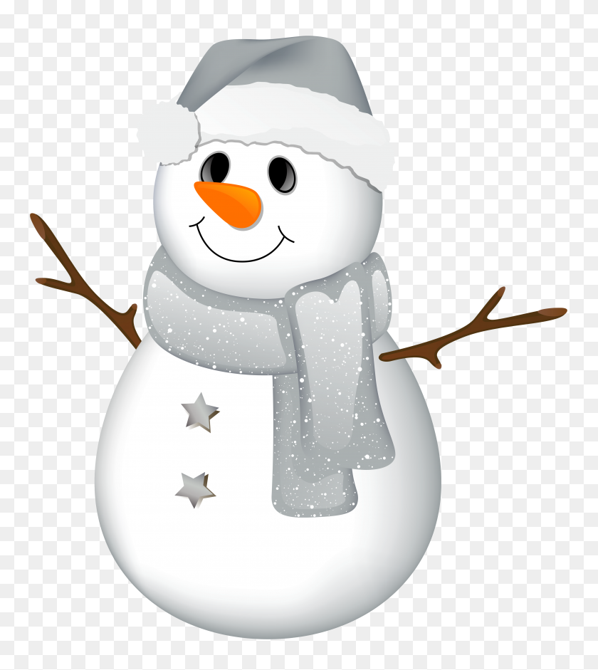 4599x5198 Прозрачный Снеговик В Серой Шляпе Клипарт Снеговики И Снежные Женщины - Клипарт Снежной Погоды