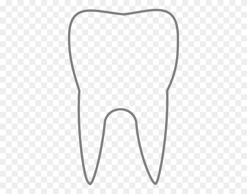 378x599 Transparent Tooth Clip Art - Tooth Outline Clipart