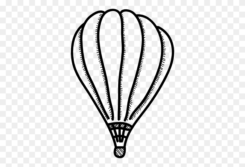 512x512 Transportation, Air Balloon, Balloon, Outlined, Means Of Transport - Hot Air Balloon Black And White Clipart