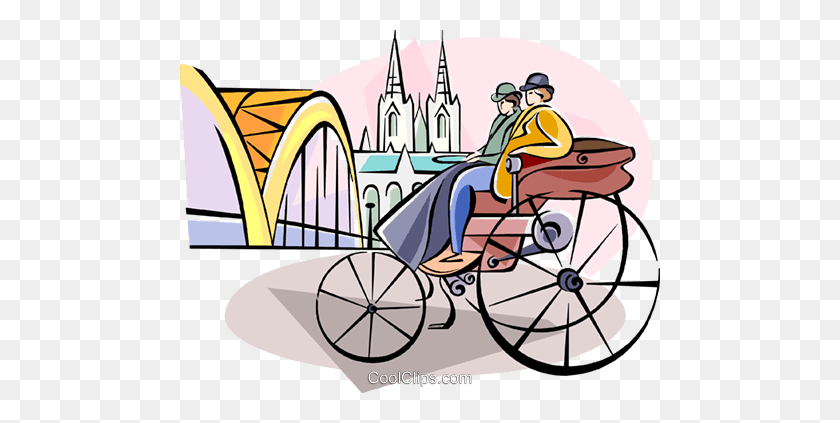 480x363 Transporte Inventor Karl Benz Royalty Free Vector Clipart - Chariot Clipart