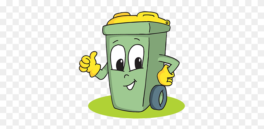 350x351 Trash Can Cartoon Image - Wastebasket Clipart