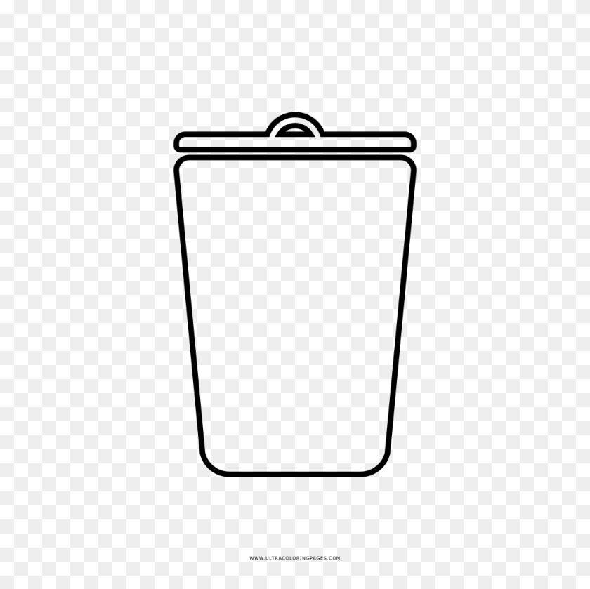 1000x1000 Trash Can Coloring Pages Free Coloring Library - Wastebasket Clipart