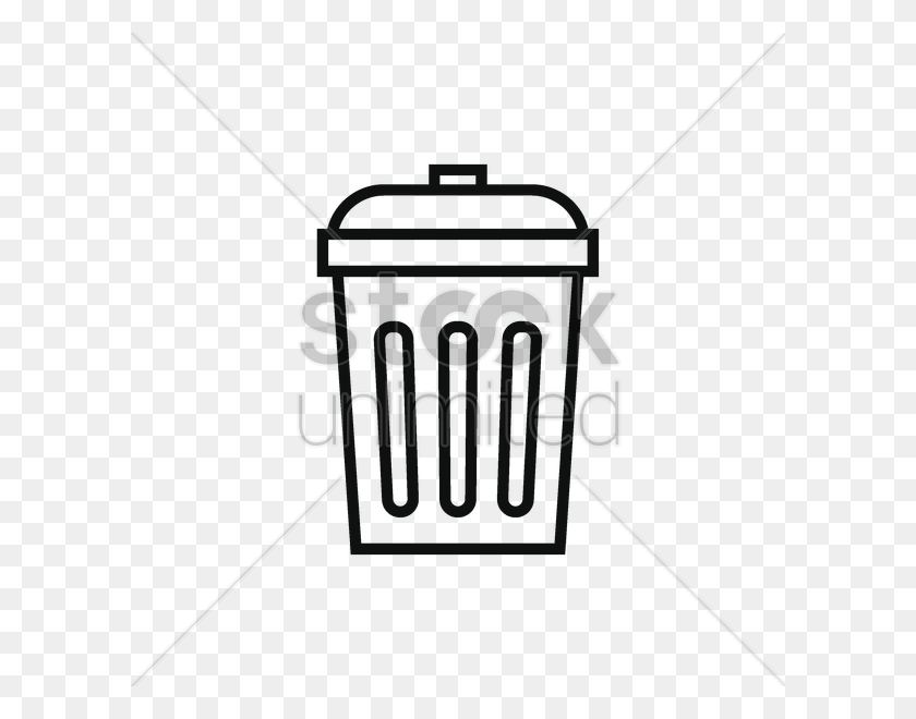 600x600 Trash Can Vector Image - Trash Can Clipart Black And White