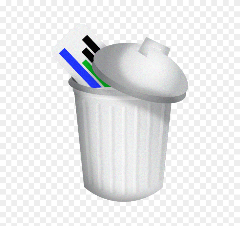 790x740 Trash Can With Ad Sized - Trashcan PNG