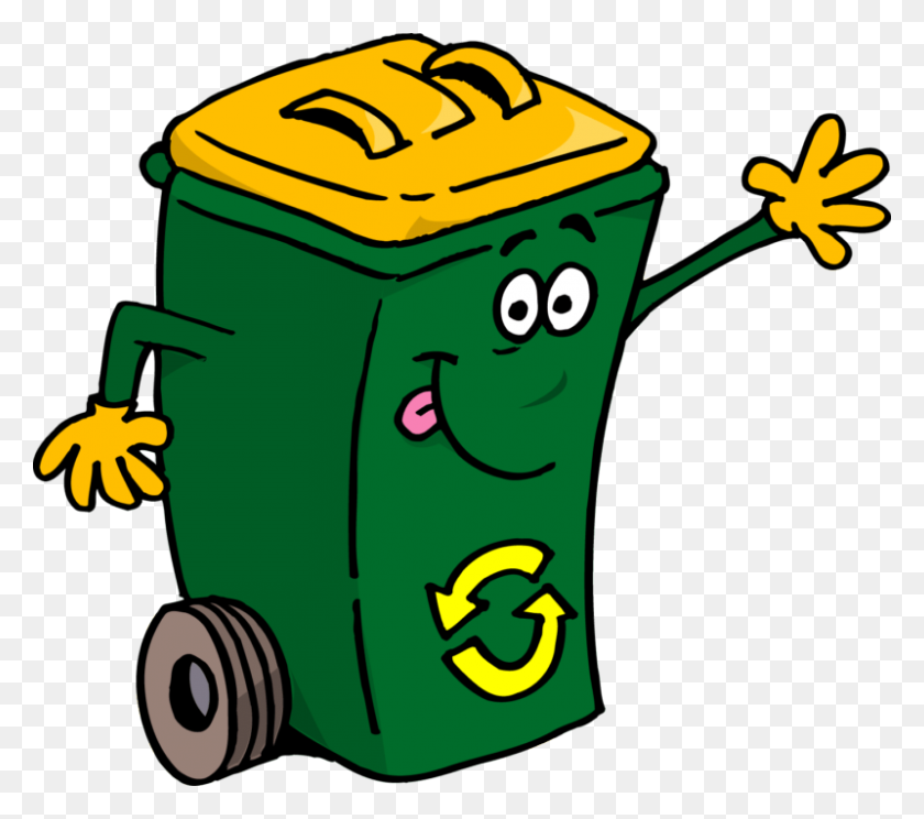 800x702 Trash Container Cliparts - Open Trash Can Clipart