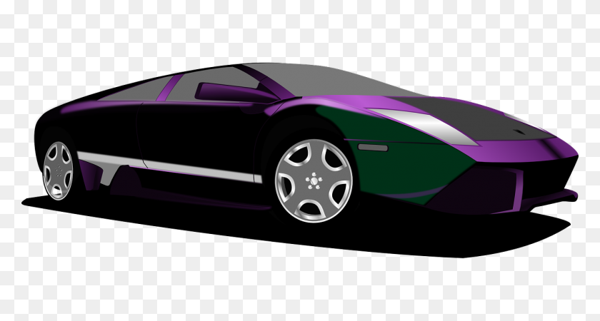 1280x640 Путешествие, Автомобиль, Пурпурный, Спорткар, Черный - Клипарт Lamborghini