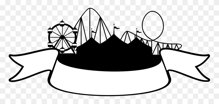 773x340 Traveling Carnival Black And White Circus Carnival Game Free - Amusement Park Clipart Black And White