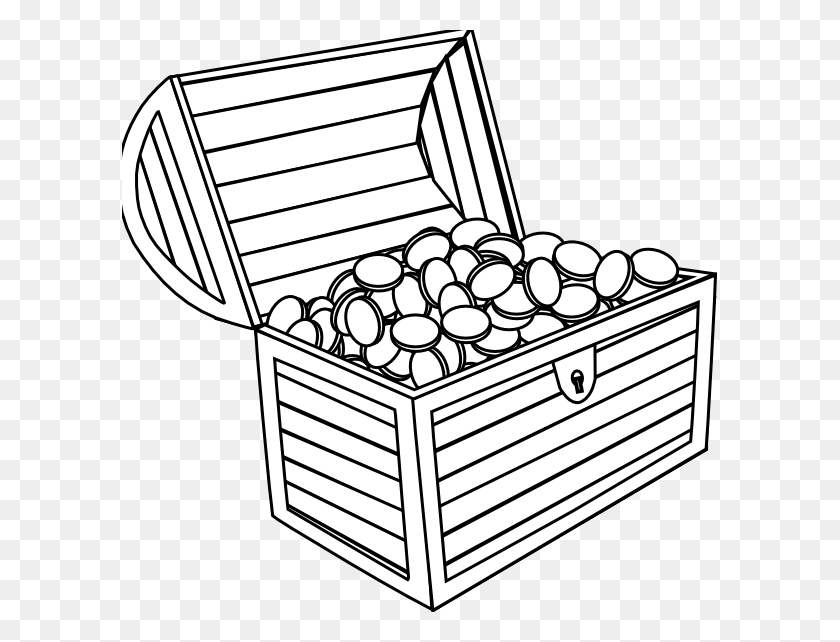 595x582 Treasure Chest Clip Art Coloring - Open Treasure Chest Clipart