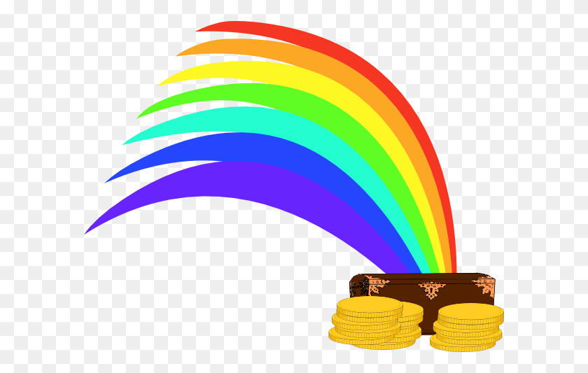 600x473 Treasure Clipart Rainbow - Rainbow Clipart Black And White
