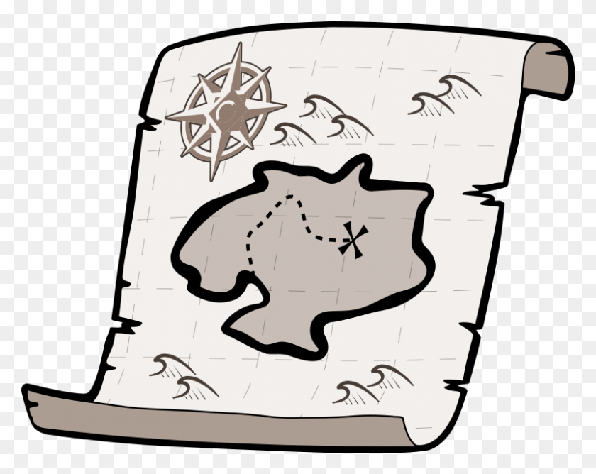 800x624 Treasure Map Clipart - Pirate And Mermaid Clipart