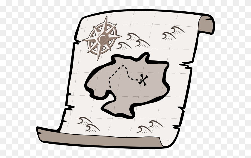 600x468 Treasure Map Clipart - Scroll Clipart Black And White