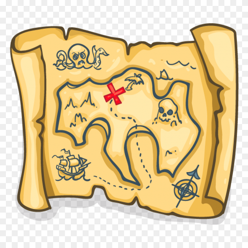 1024x1024 Treasure Map Transparent Stick Clipart - Map Clipart