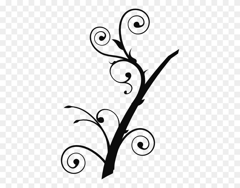 414x596 Tree Branch Stencil Twisted Branch Clip Art - Twig Clipart Black And White