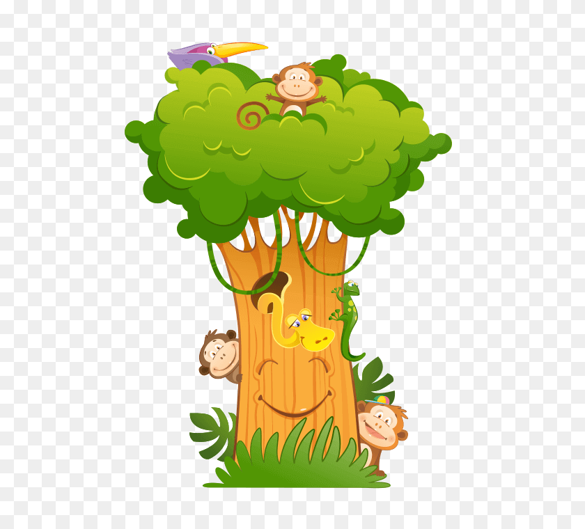700x700 Tree Child Sticker Clip Art - Jungle Tree Clipart