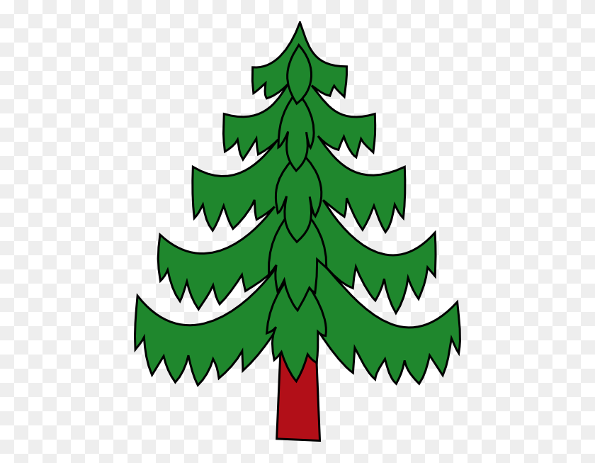 462x593 Tree Clip Art Is Free Vector - Evergreen Clipart