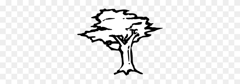 300x236 Tree Clip Art No Leaves - Oak Tree Clipart Black And White