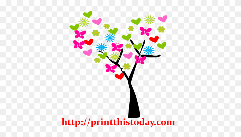 417x417 Tree Clipart Floral - Love Clipart PNG