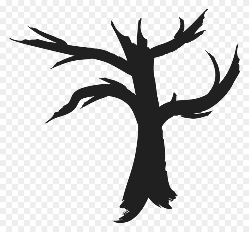 811x750 Tree Computer Icons Drawing Silhouette Art - Dead Animal Clipart
