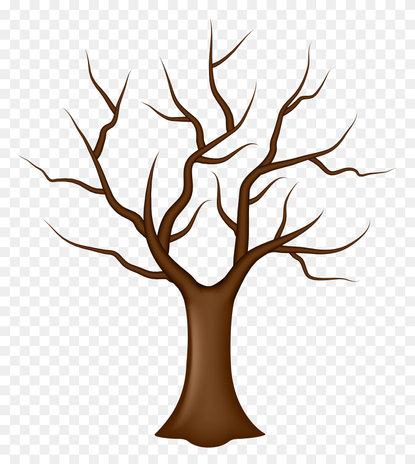7098x8000 Tree Drawing No Leaves, Set Black Vector Leaf Icons On Stock - Stubborn Clipart