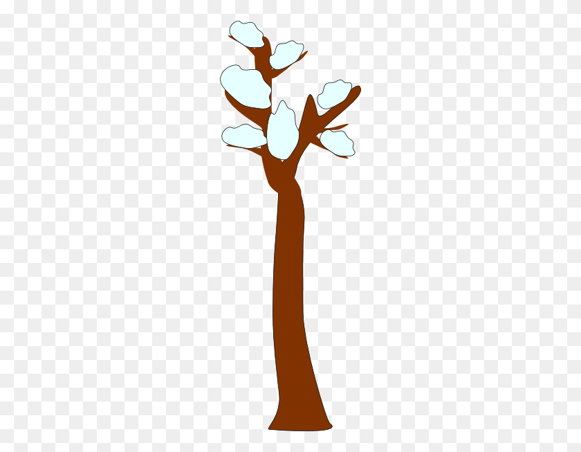 204x593 Tree In Snow Tree Tree Clipart, Snow And Clip Art - Rainforest Tree Clipart