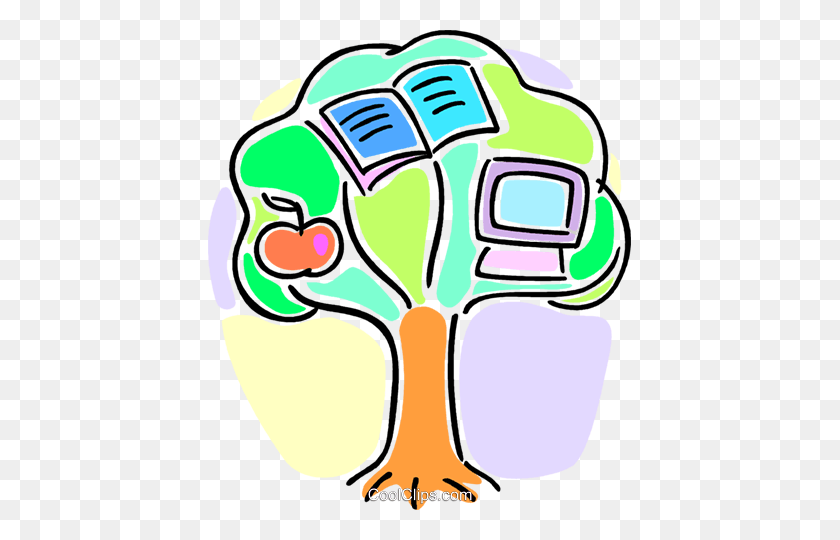 423x480 Tree Of Knowledge Royalty Free Vector Clip Art Illustration - Knowledge Clipart