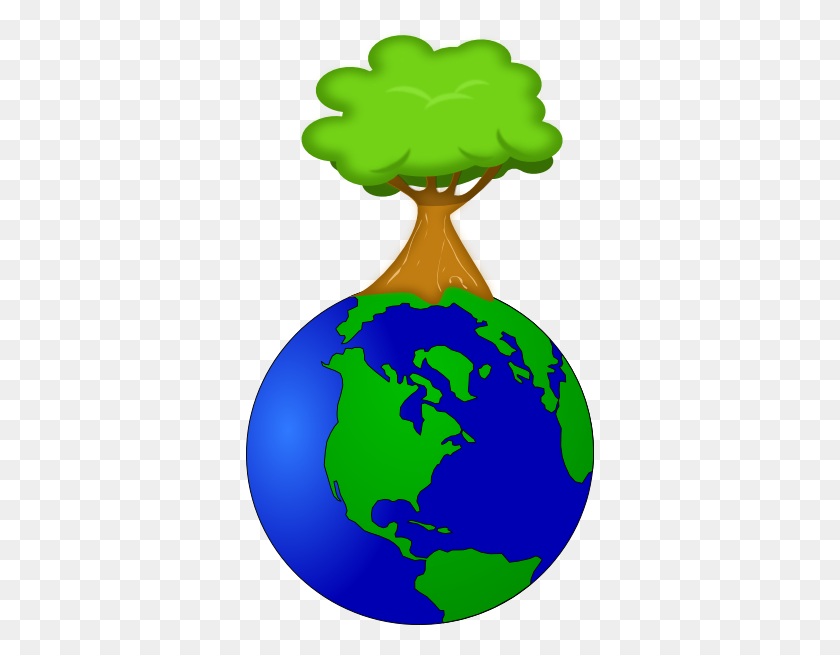 348x595 Tree On Top Of The World Clip Art - Tree Top Clipart