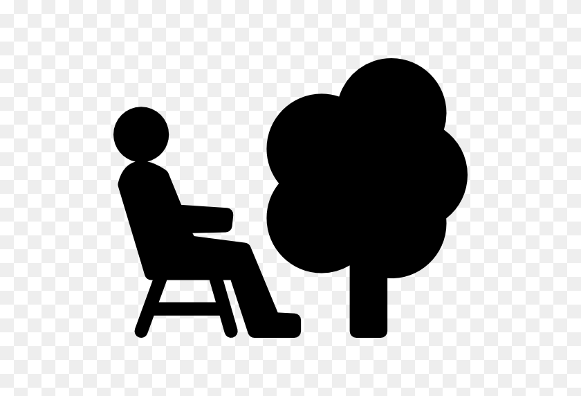 512x512 Tree, Outline, Person, Man, Museum, Chair, People, Sitting, Side - Tree Outline PNG