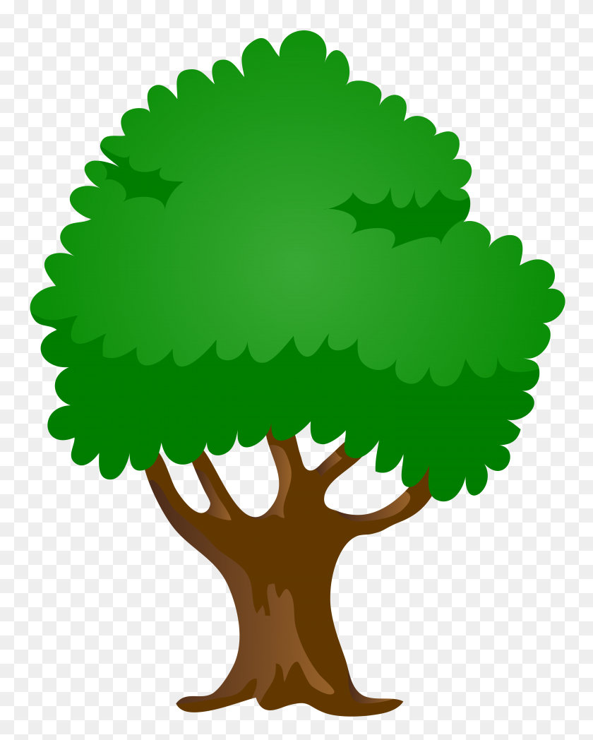Дерево зеленое мультяшное
