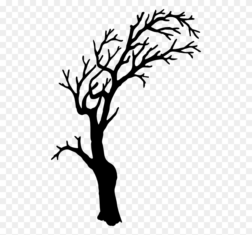 500x723 Tree Silhouette Silhouette Tree - Oak Tree Silhouette PNG