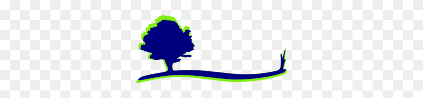 300x135 Tree Swoosh Blue Green Clip Art - Swoosh Clipart