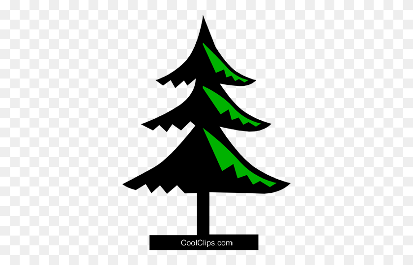 Tree Symbol Royalty Free Vector Clip Art Illustration - Evergreen Clipart