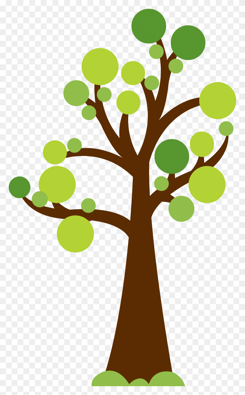 1813x3001 Tree With Circles For Leaves Cute Image For Summer Or Garden - Simple Tree Clipart