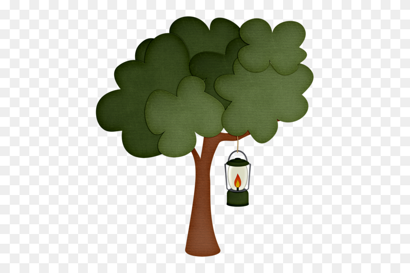 453x500 Tree With Lantern Camping Cards, Stamps, Clipart - Camping Lantern Clipart