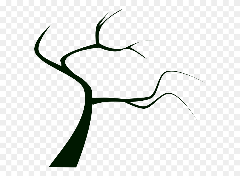 600x557 Дерево Без Листьев Картинки - Дерево Клипарт Черный И Белый Без Листьев