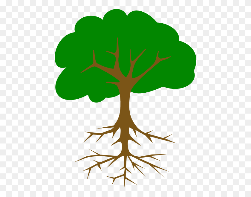 474x599 Tree With Roots Clip Art - Tree With Roots PNG